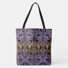 Goth lila Verzierung mit dem Schädel Tasche