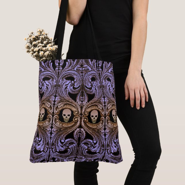 Goth lila Verzierung mit dem Schädel Tasche (Von Nahem)