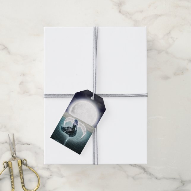 goth lune ange étiquettes cadeaux (Avec de la ficelle)