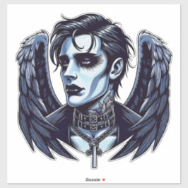 Goth Man Angel Dark Fantasy Art Aufkleber