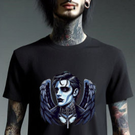 Goth Man Angel Dark Fantasy Art T-Shirt