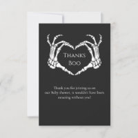 Goth Minimal Skeleton Baby Dusche Danke Karte