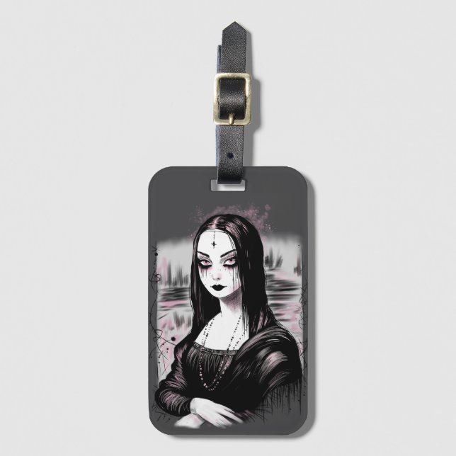 Goth Mona Lisa Gepäckanhänger (Vorderseite Vertikal)