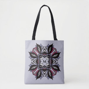 Goth Monogram Black Lila Gothic Mandala Tasche