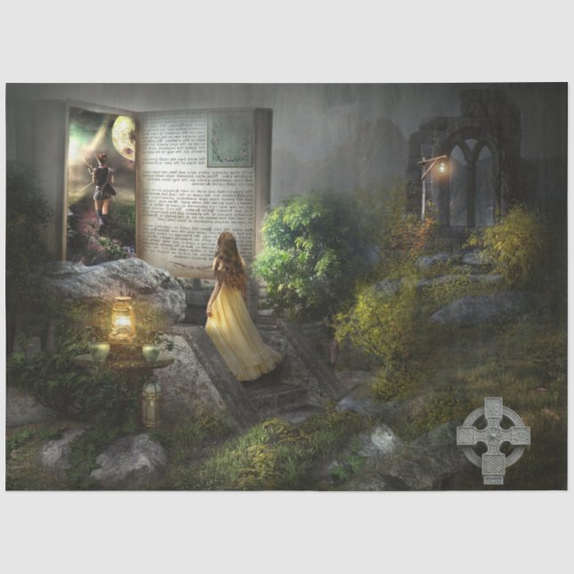 Goth Moody Fantasy Decoupage Tissue Paper Seidenpapier (Vorderseite)