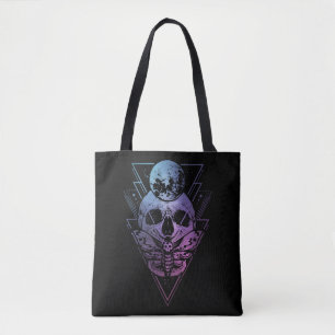 Goth Moon Skull Gothic Wicca Crescent Lunar Moth Tasche