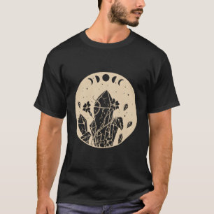 Goth Moon stuft Himmelskristalle und Blume ein T-Shirt