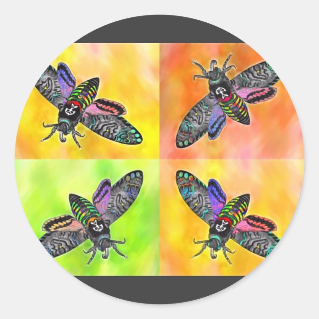 Goth Moth 4 Aufkleber (Vorderseite)