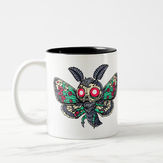 Goth Moth Zweifarbige Tasse (Links)