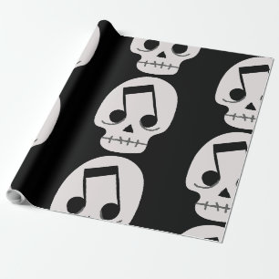 goth Musiknoten Augen Totenkopf Geschenkpapier