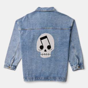 goth Musiknoten Augen Totenkopf  Jeansjacke