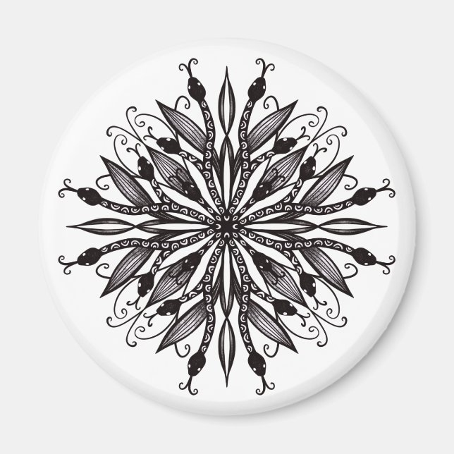 Goth Nature Lover Black and White Magnet (Vorne)