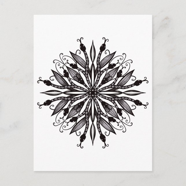 Goth Nature Lover Black and White Postkarte (Vorderseite)