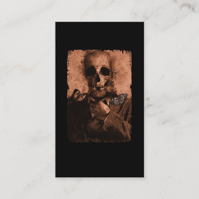 Goth Occult Gothic Horror Portrait Moths Dark Art Visitenkarte (Vorderseite)