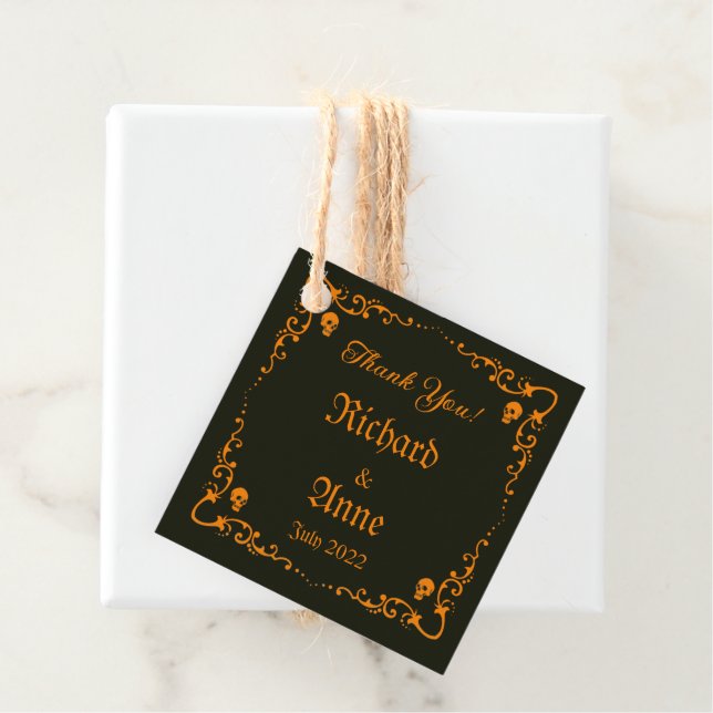 Goth- oder Halloween-Hochzeit Geschenkanhänger (Beispiel)