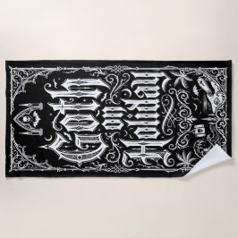 Goth on Holiday Gothic Typography Illustration Strandtuch