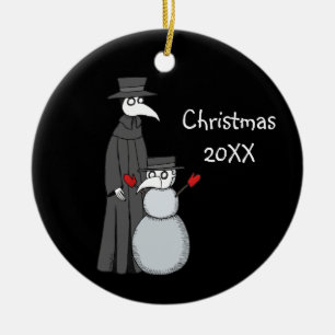 Goth ornement de Noël Peste Docteur Snowman