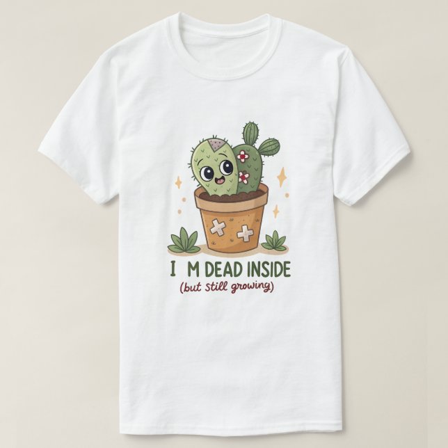 Goth Pflanze Lover Shirt: Zombie-Pflanze mit Googl T-Shirt (Design vorne)