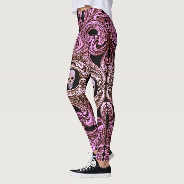 Goth Pink Ornament mit Skull Leggings (Links)