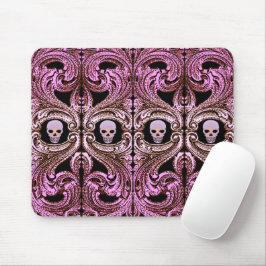Goth Pink Ornament mit Skull Mousepad
