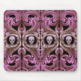 Goth Pink Ornament mit Skull Mousepad