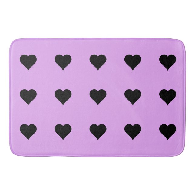 Goth Pink und Black Heart Design Badematte (Vorderseite)