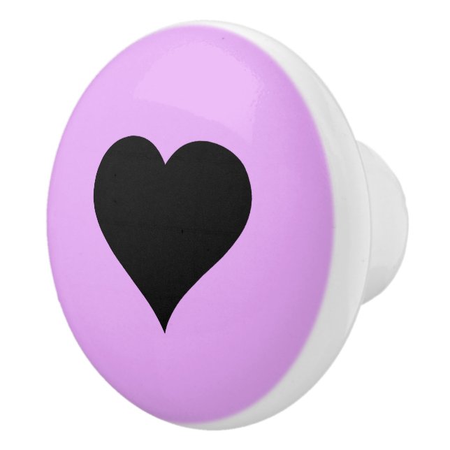 Goth Pink und Black Heart Design Keramikknauf (Rechts)