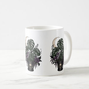 Goth Plant Mom Monstera Halbmond Gothic Pflanze Kaffeetasse