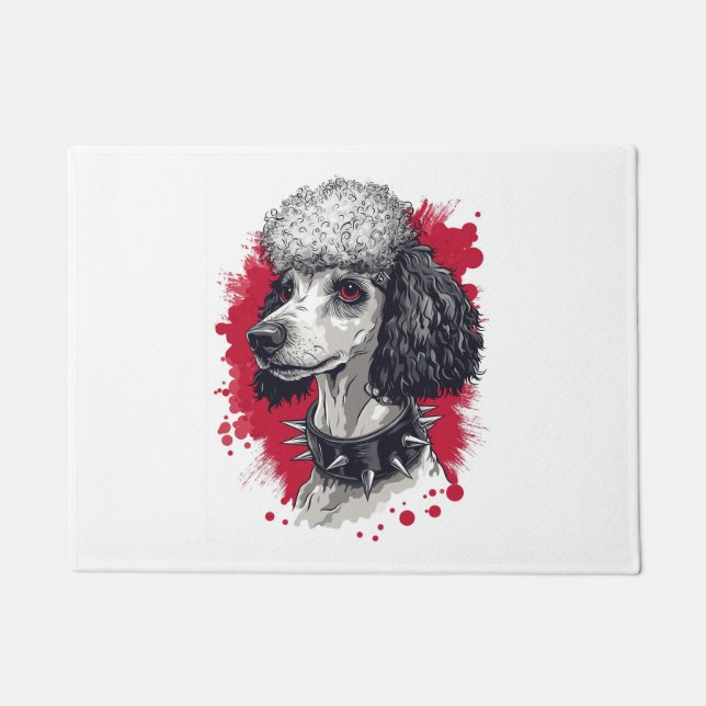 Goth Poodle – Dark Aesthetic Dog Fußmatte (Vorderseite)