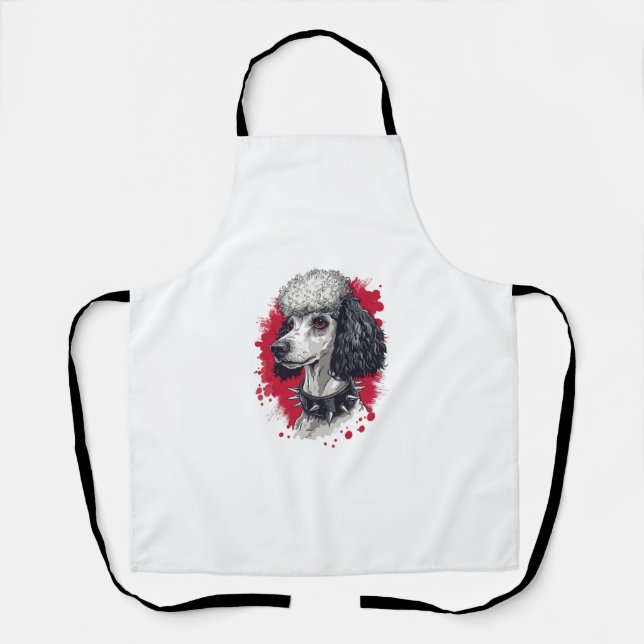 Goth Poodle – Dark Aesthetic Dog Schürze (Vorderseite)
