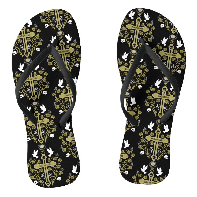Goth Post Punk Fashion Flip Flops (Fußbett)