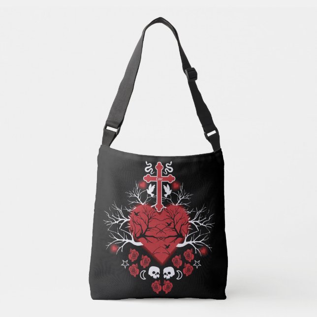 Goth Post Punk Fashion Tragetaschen Mit Langen Trägern (Vorderseite)