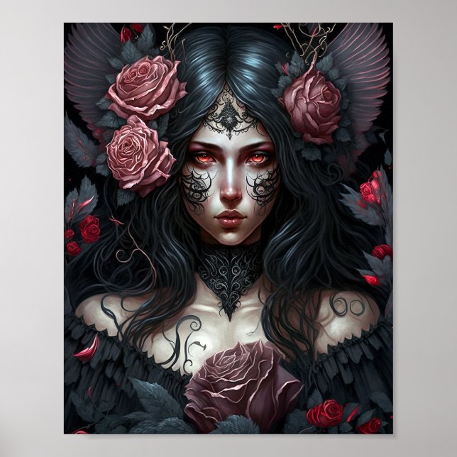 Goth Princesse Gothique Imaginaire Art Poster (Devant)