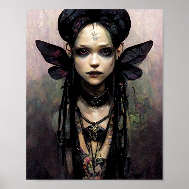 Goth Punk Elf 2 Fantasy Art Poster (Vorne)