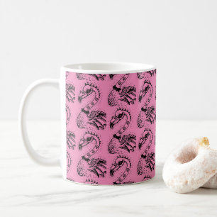 GOTH PUNK ROCKER FLAMINGO, SKULLS, SPIKED HAAR KAFFEETASSE