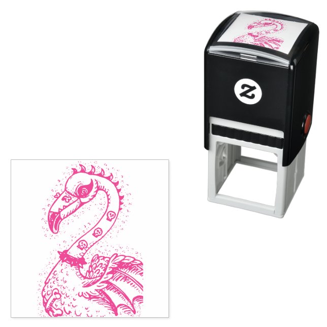 GOTH PUNK ROCKER FLAMINGO, SKULLS, SPIKED HAAR PERMASTEMPEL (Beispiel)