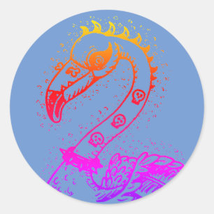 GOTH PUNK ROCKER FLAMINGO, TOTENKÖPFE, STACHELHAAR RUNDER AUFKLEBER