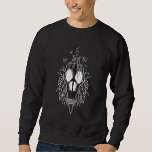 Goth-Punk-Skelett-Raben-Kopf Mit Einer Kerze Sweatshirt