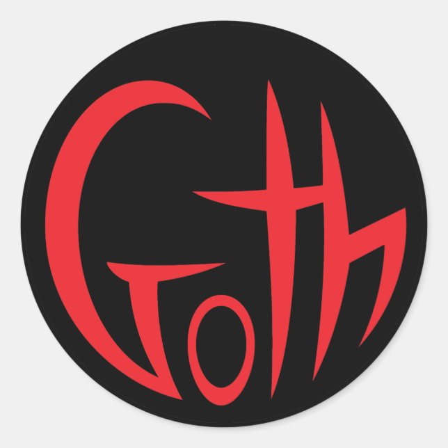 Goth (Punkted Lettering) (rot) Runder Aufkleber (Vorderseite)