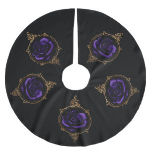Goth Purpurrose Polyester Weihnachtsbaumdecke