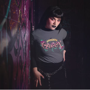 Goth Queen Floral Graphic T-Shirt