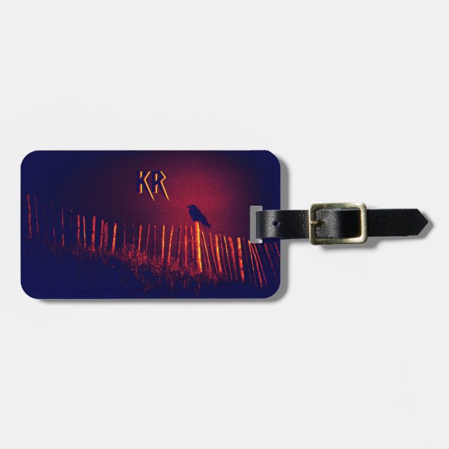 Goth Quoth the Raven Under Midnight Sky, Monogramm Gepäckanhänger (Vorderseite horizontal)