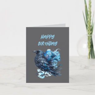 Goth Raven Birthday Card Dunkle Ästhetik Dankeskarte
