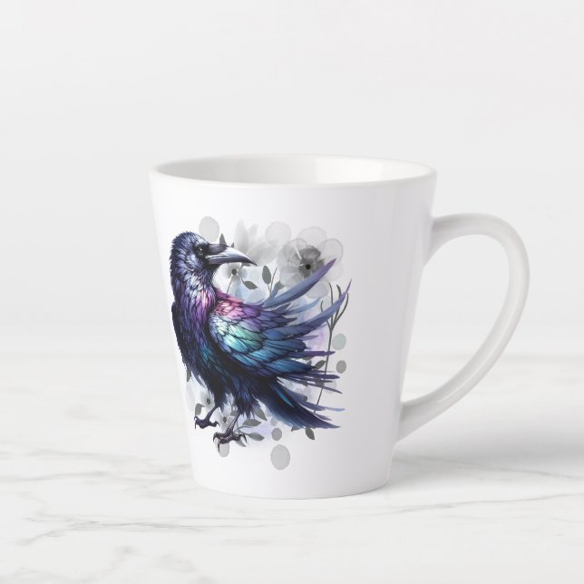 Goth Raven Coffee Mug Dark Aesthetic  Milchtasse (Rechts)