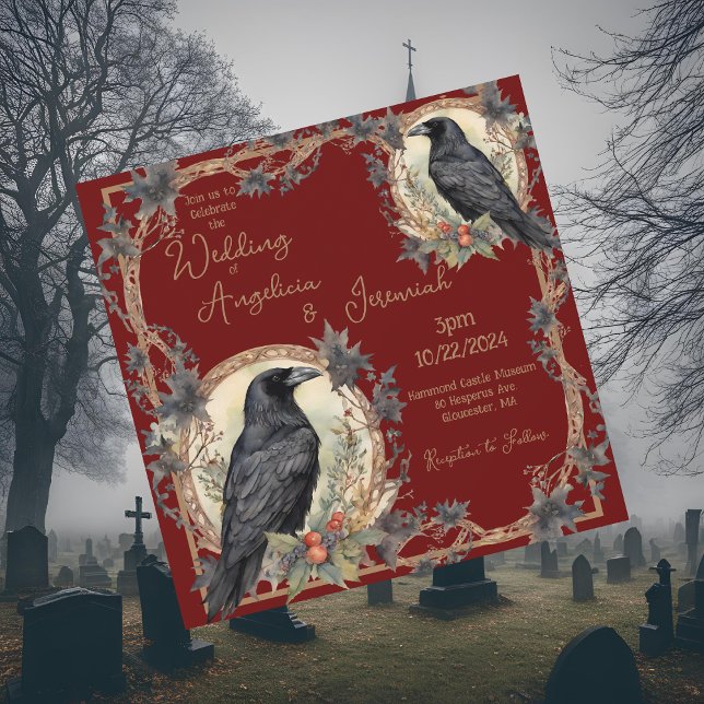 Goth Raven Wicca Wedding Einladung (Von Creator hochgeladen)