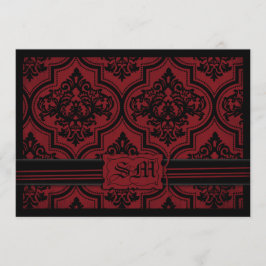 Goth Red Black Damask Wedding Envelope Einladung