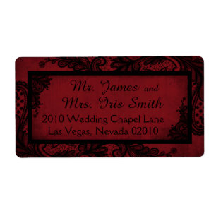 Goth Red Black Lace Grunge Mariage Étiquette