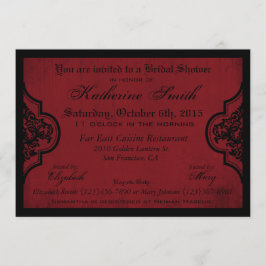 Goth Red Damask Grunge Brautparty Einladung