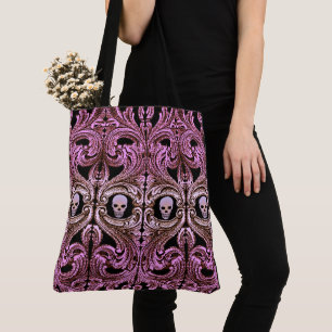Goth rosa Verzierung mit dem Schädel Tasche