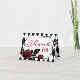 Goth Rose Grunge Diamond Print Vielen Dank Dankeskarte